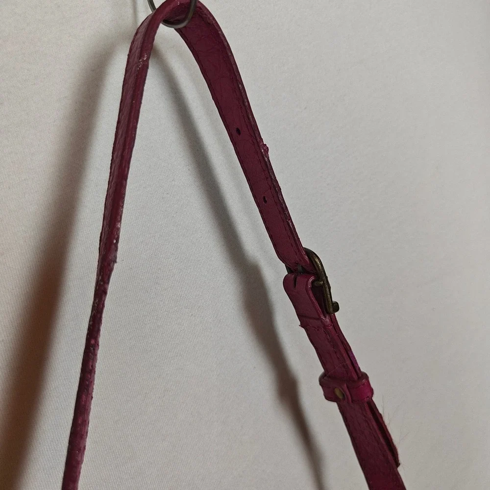 Botkier Fuchsia Pink Pebbled Leather Hobo Shoulder Bag Crossbody Brass Hardware